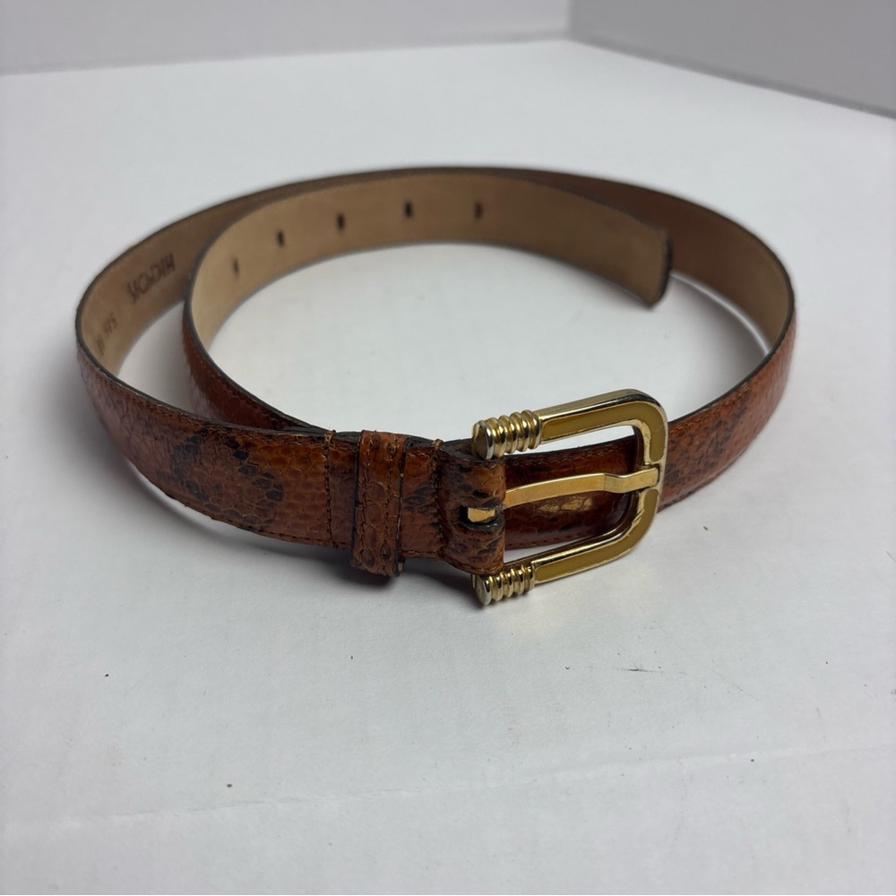 Vintage Hickok Women’s Small Medium Belt African Python Snake Gold Tone Buckle